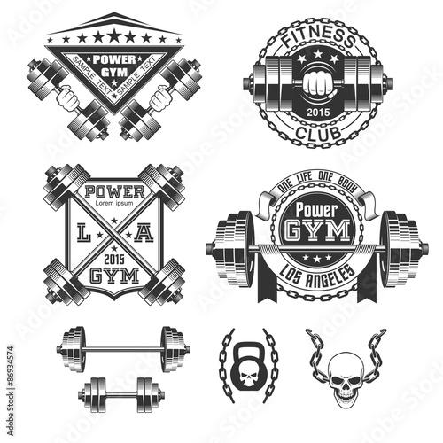 Vintage gym emblems
