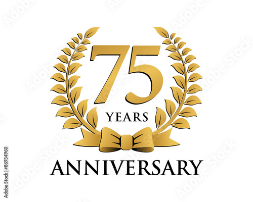 anniversary logo ribbon wreath 75
