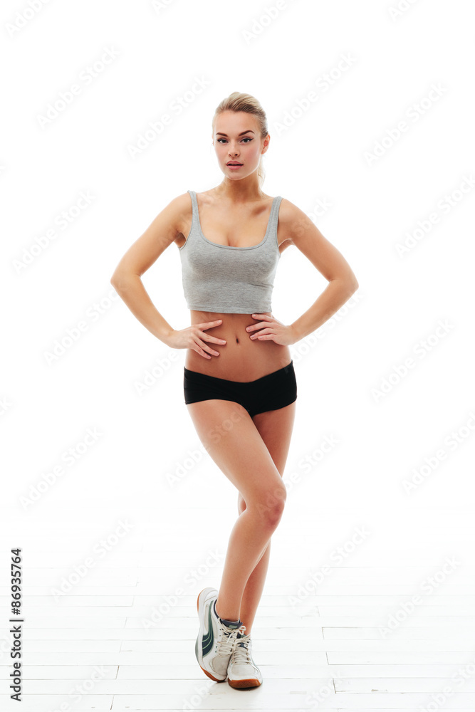 Fitness healthy women exercise in studio isolated Fitness healthy women exercise in studio isolated