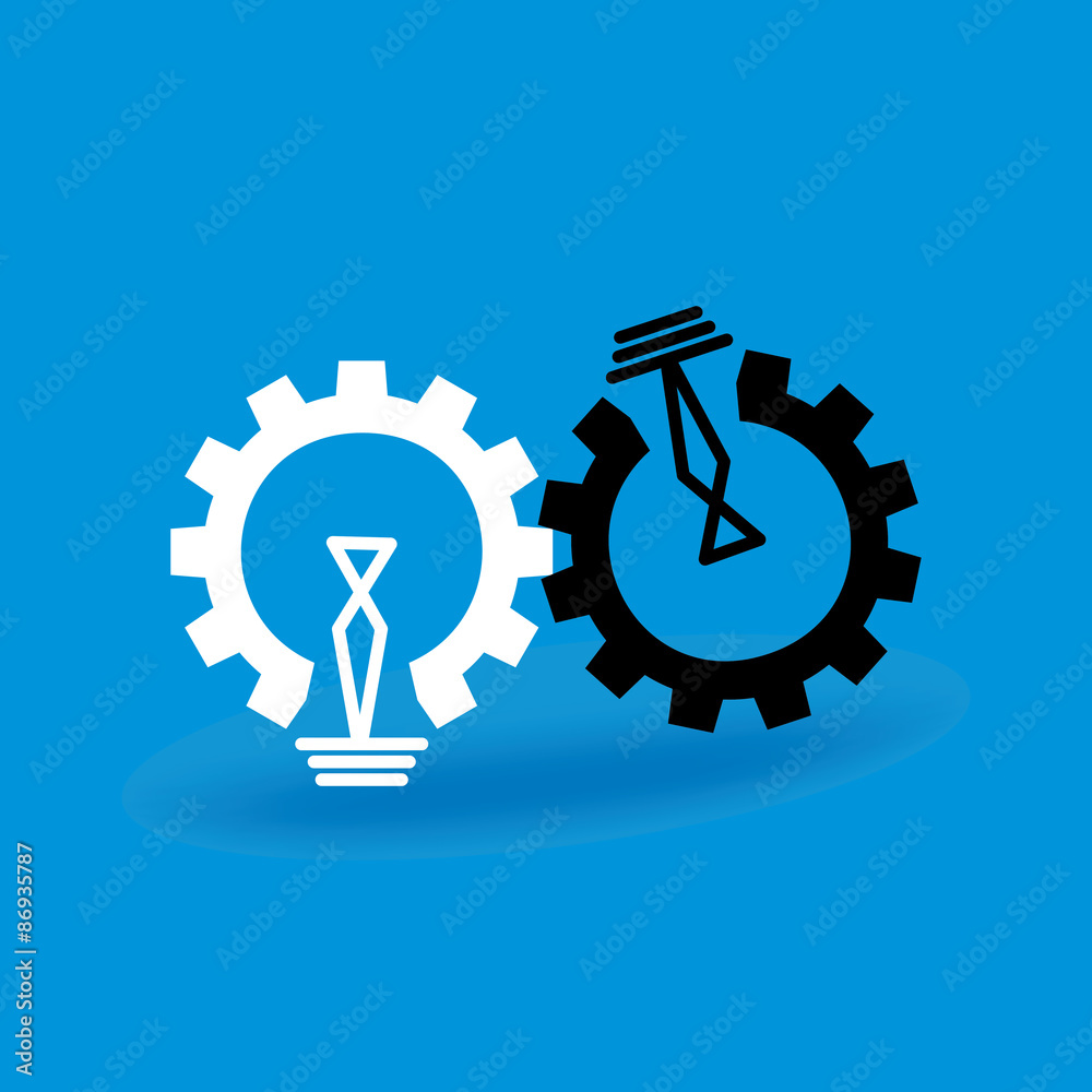 engineering wheel bulb vector illustration 