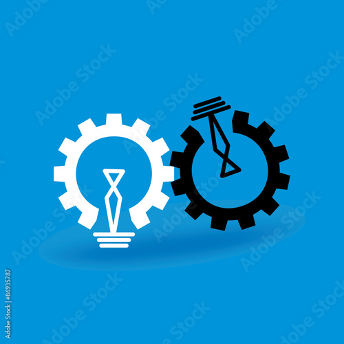 engineering wheel bulb vector illustration 