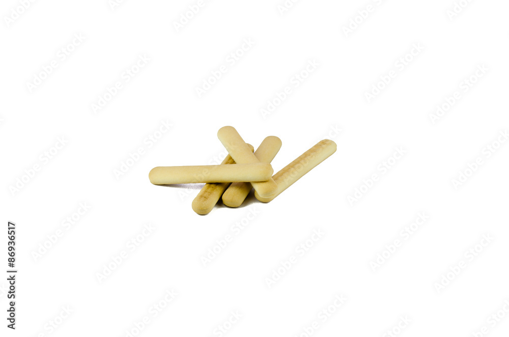 Mini crispy straw isolated on white background Mini crispy straw isolated on white background
