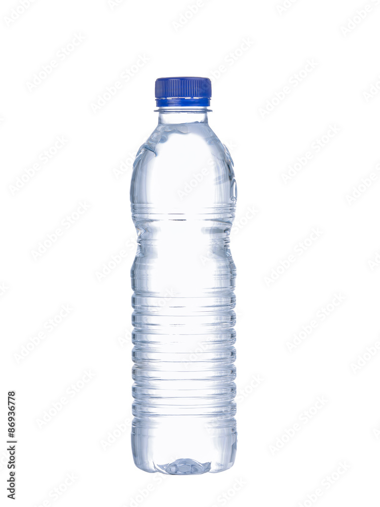 Single bottle of water isolated on white background Single bottle of water isolated on white background