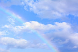 Rainbow in the sky its is colorful and beautiful
