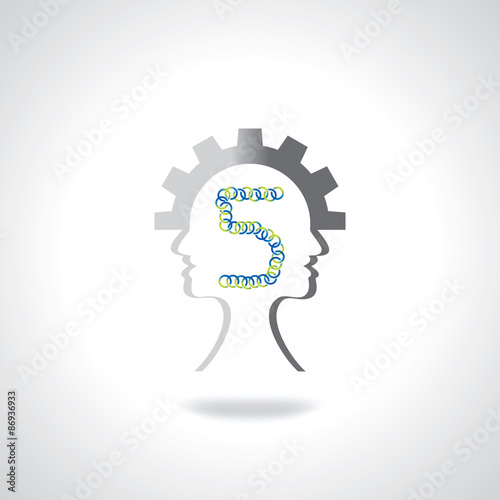 Wallpaper Mural human head in numeric number vector concept  Torontodigital.ca