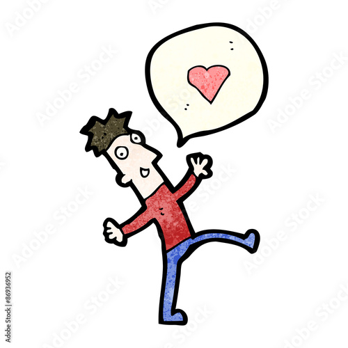cartoon man in love