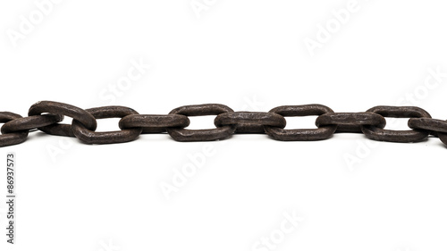 Rusty chain from old shackles