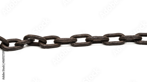 Rusty chain from old shackles