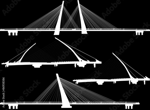 four modern bridges collection on black