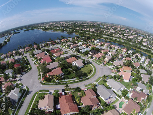 Suburban homes in Florida aerial photo