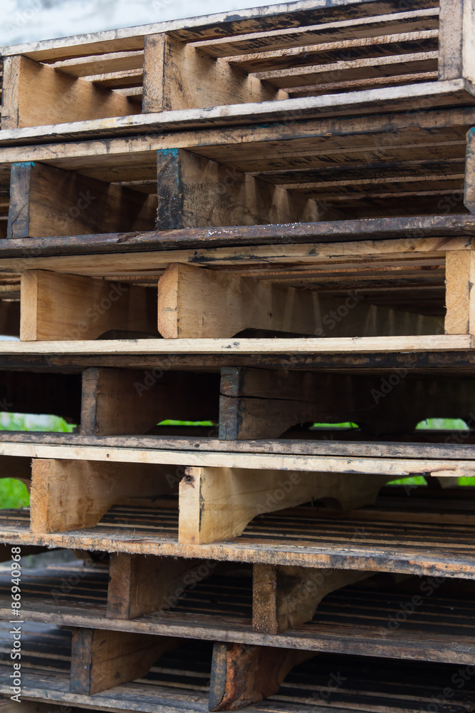 Wooden pallets that are important in the transport of goods. And production