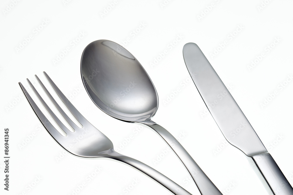 Fork, Knife and Spoon isolated on white background. Fork, Knife and Spoon isolated on white background.