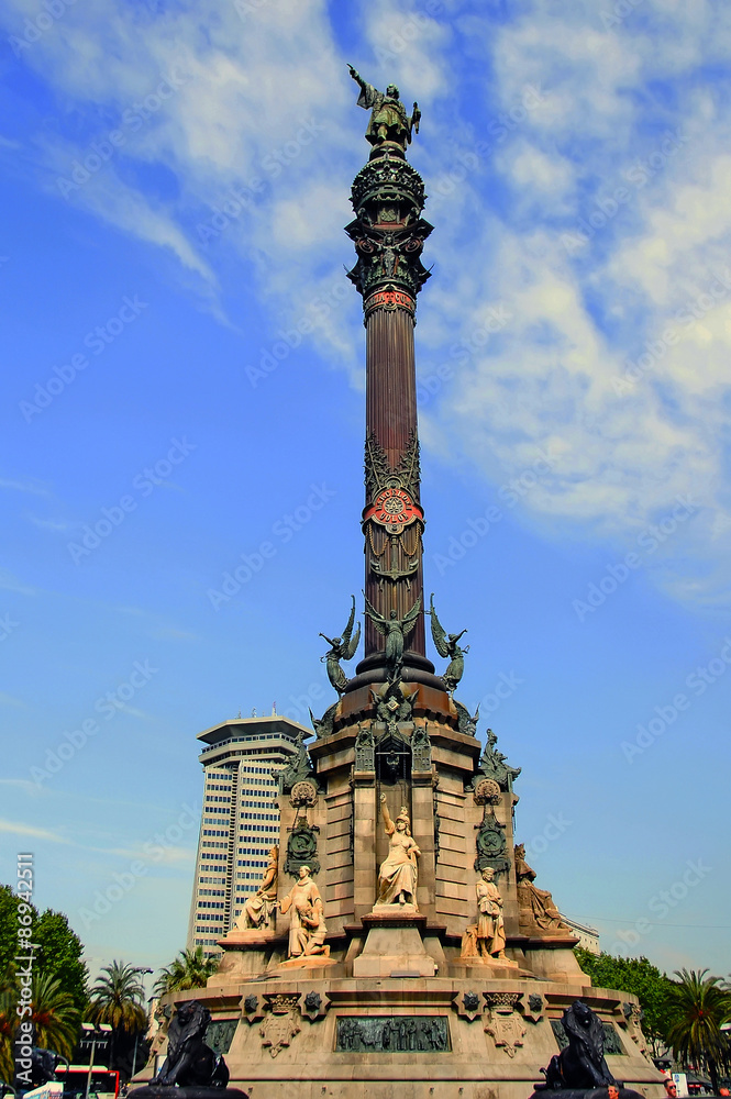 Mirador de Colom, detail. Tribute to Christopher Columbus Mirador de Colom, detail. Tribute to Christopher Columbus