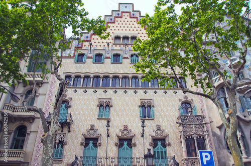  The Batllo House by Antoni Gaudi. Detail. photo