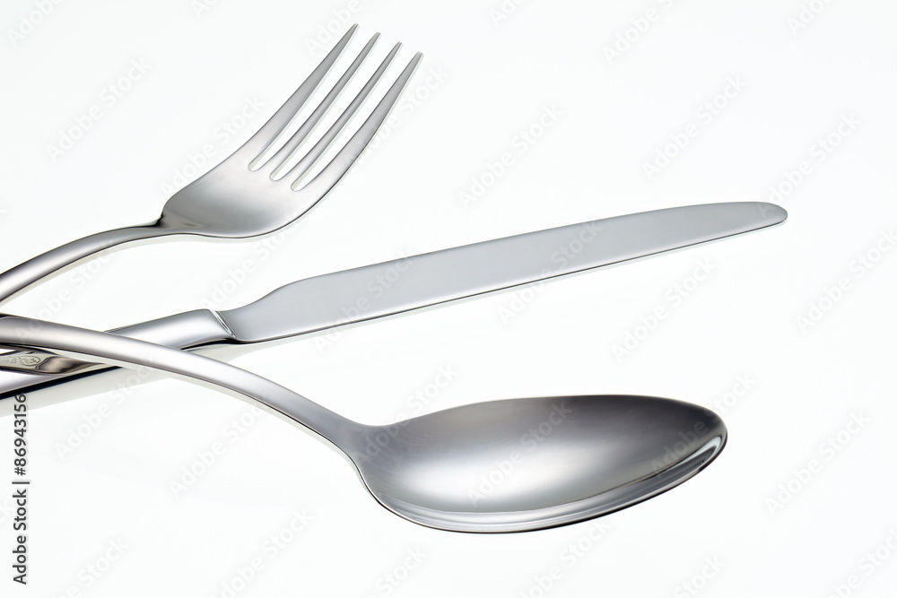Fork, Knife and Spoon isolated on white background. Fork, Knife and Spoon isolated on white background.