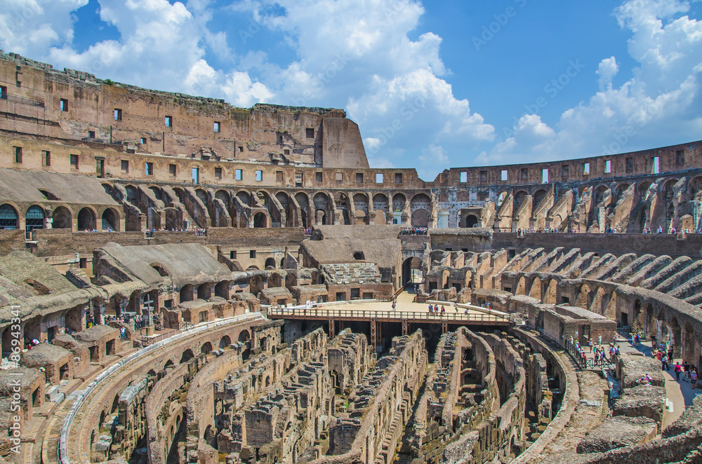 The Colosseum from Rome, Italy. Detail from inside.