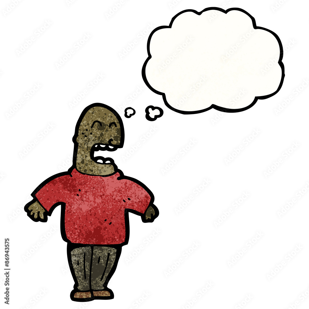 cartoon bald man with thought bubble cartoon bald man with thought bubble