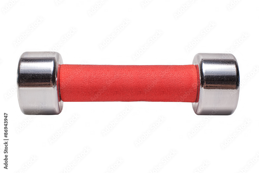 red dumbbell 1 kg on a white background red dumbbell 1 kg on a white background