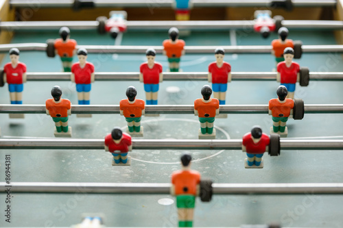  table soccer players from top down
