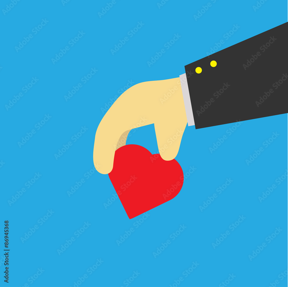 hand with heart hand with heart