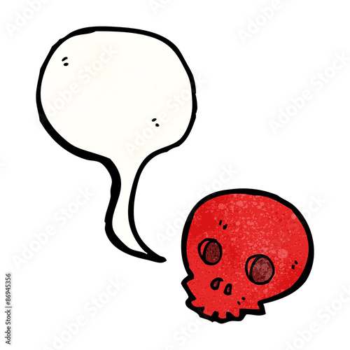cartoon talking skull