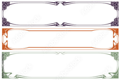 Vector abstract label from bound lines and flowers