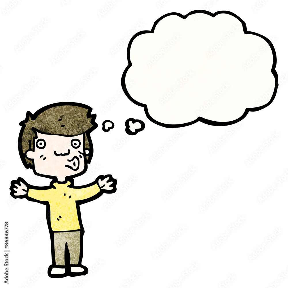 cartoon boy with thought bubble cartoon boy with thought bubble
