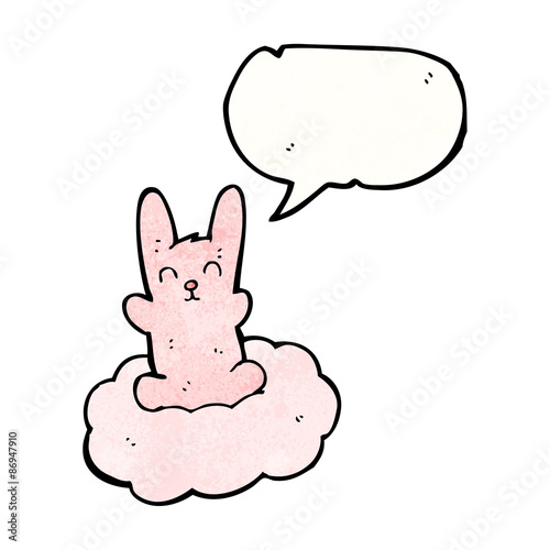 cartoon rabbit on cloud