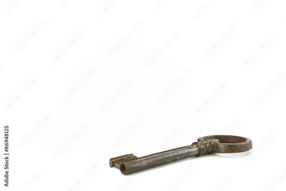 Old Rusty Door Large Key Isolated Old Rusty Door Large Key Isolated