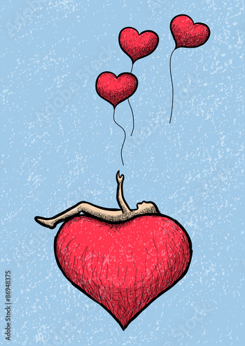 lying above the heart