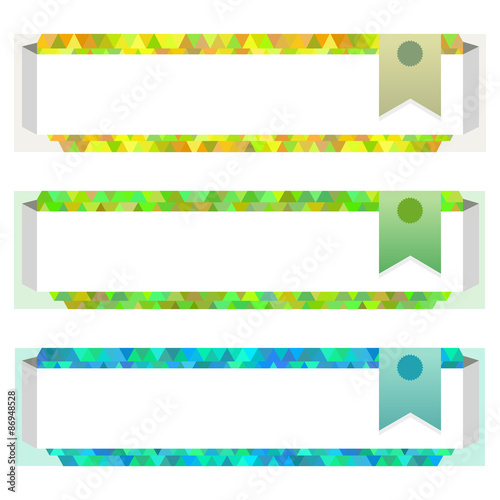 Horizontal Banner website page header flag colored triangles