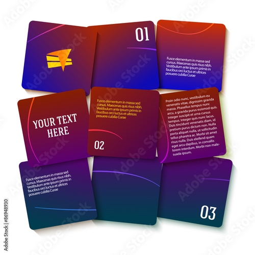 presentation template purple gradient square displacement