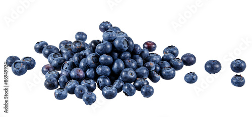 Fresh Organic Blueberries. Rich with vitamins. Isolated on white background