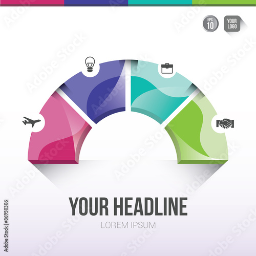 Half arc infographics elements