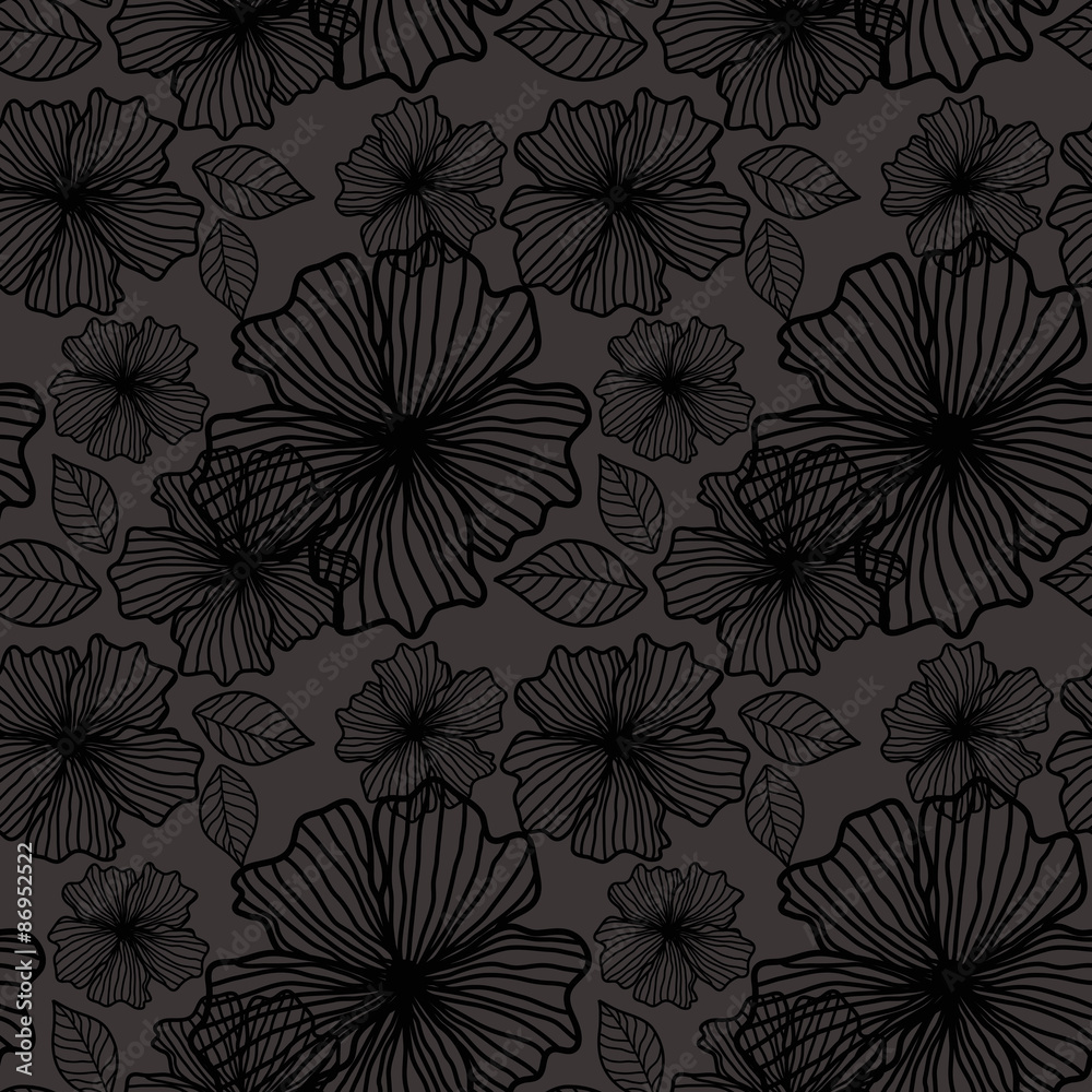 Seamless background of flowers on a dark background Seamless background of flowers on a dark background