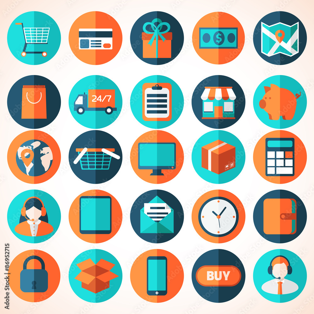 On-line shopping vector icons set On-line shopping vector icons set