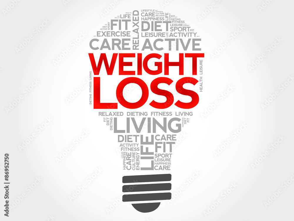 WEIGHT LOSS bulb word cloud, health concept WEIGHT LOSS bulb word cloud, health concept