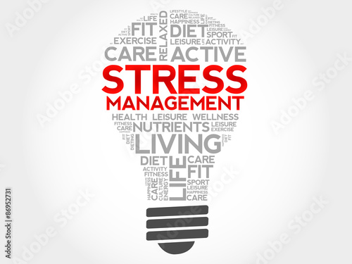 Stress Management bulb word cloud, health concept #86952731
