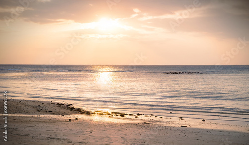 Beautiful view of sunset on the beach.