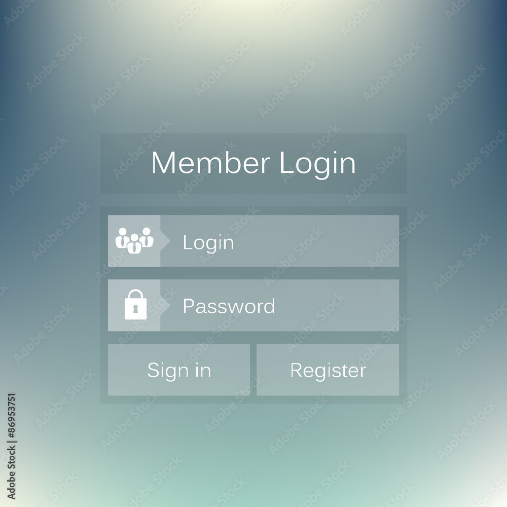 Obraz premium Abstract creative concept vector member login form interface