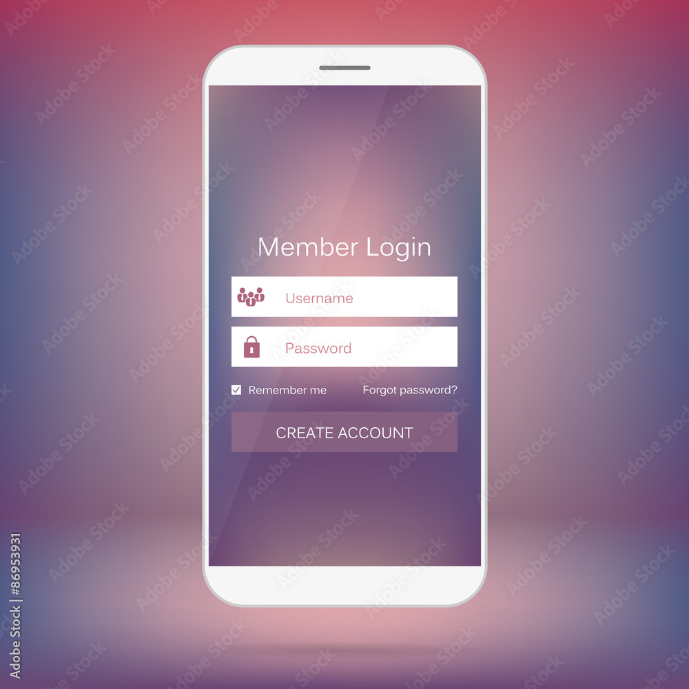 Fototapeta premium Abstract creative concept vector member login form interface