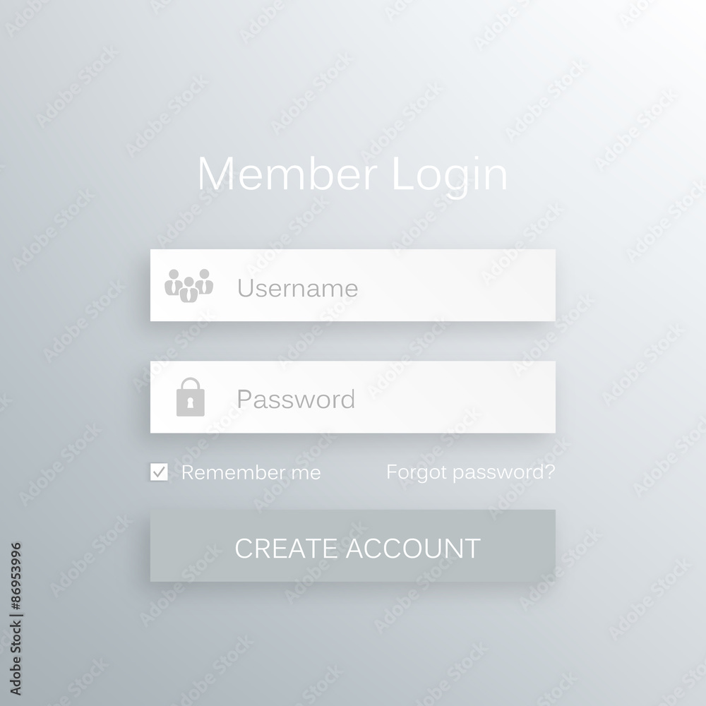 Abstract creative concept vector member login form interface Abstract creative concept vector member login form interface