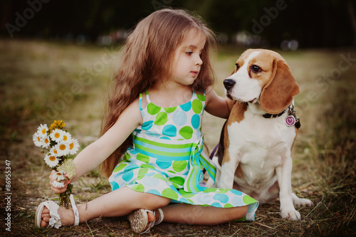 girl with dog