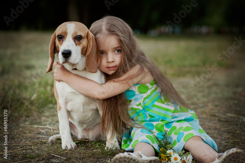 girl with dog