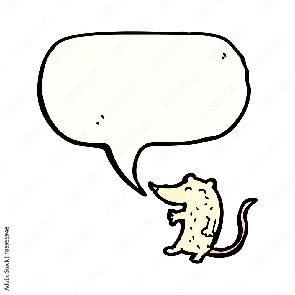 little white mouse with speech bubble little white mouse with speech bubble