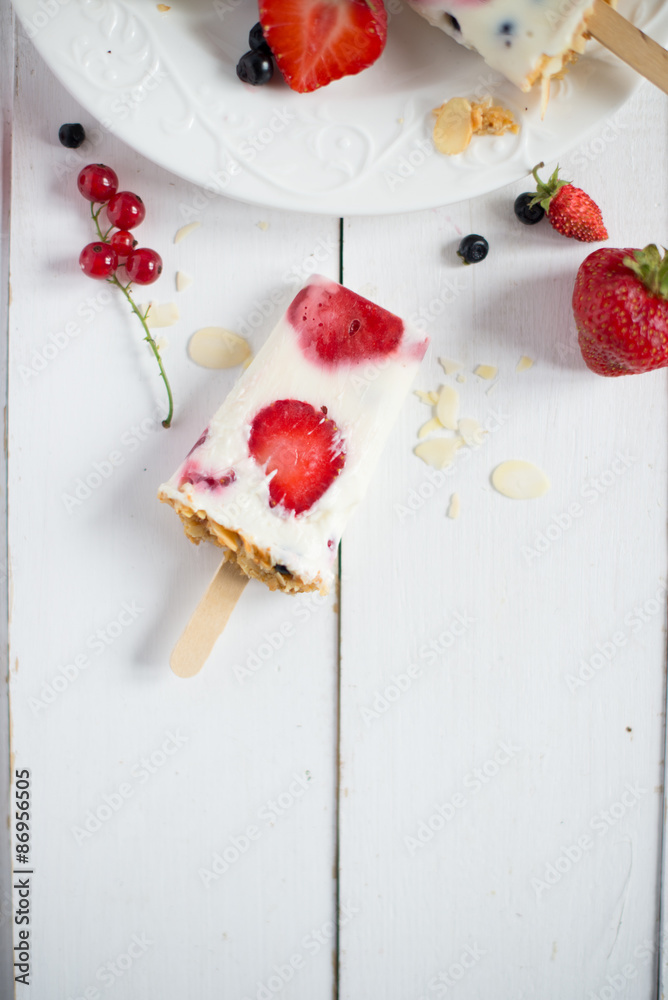 Popsicles with fruits ice cream Popsicles with fruits ice cream