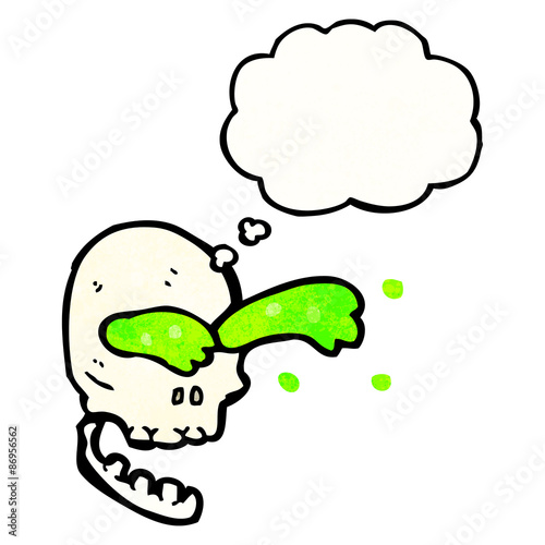 gross slime squirting skull cartoon © lineartestpilot