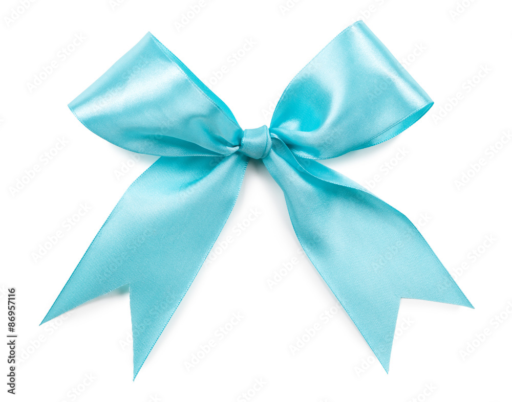 Naklejka premium turquoise bow isolated on white