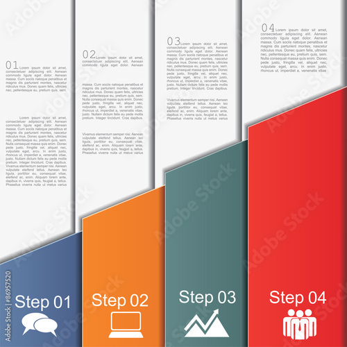 Infographic report template with text and icons. 