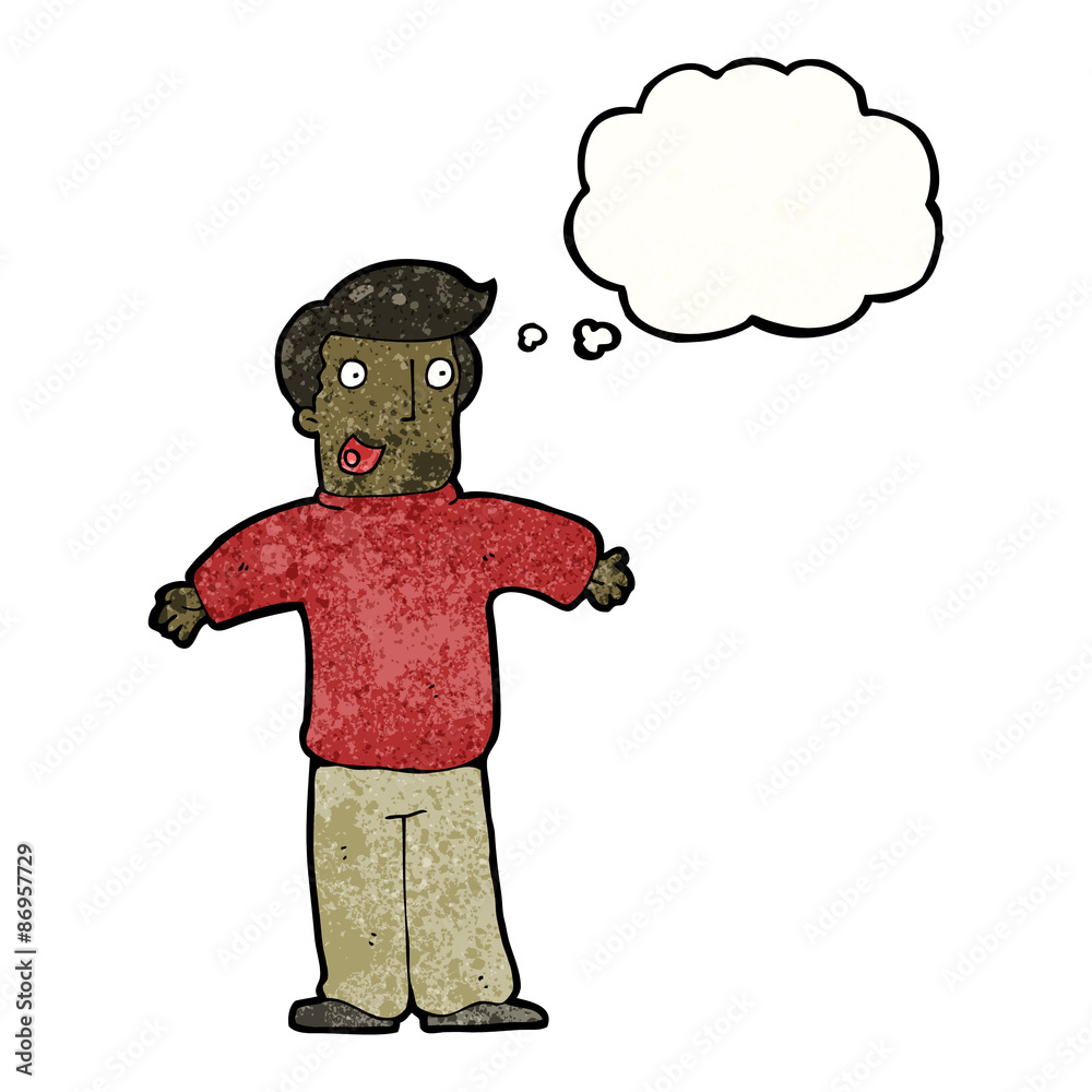 Obraz premium cartoon man with thought bubble